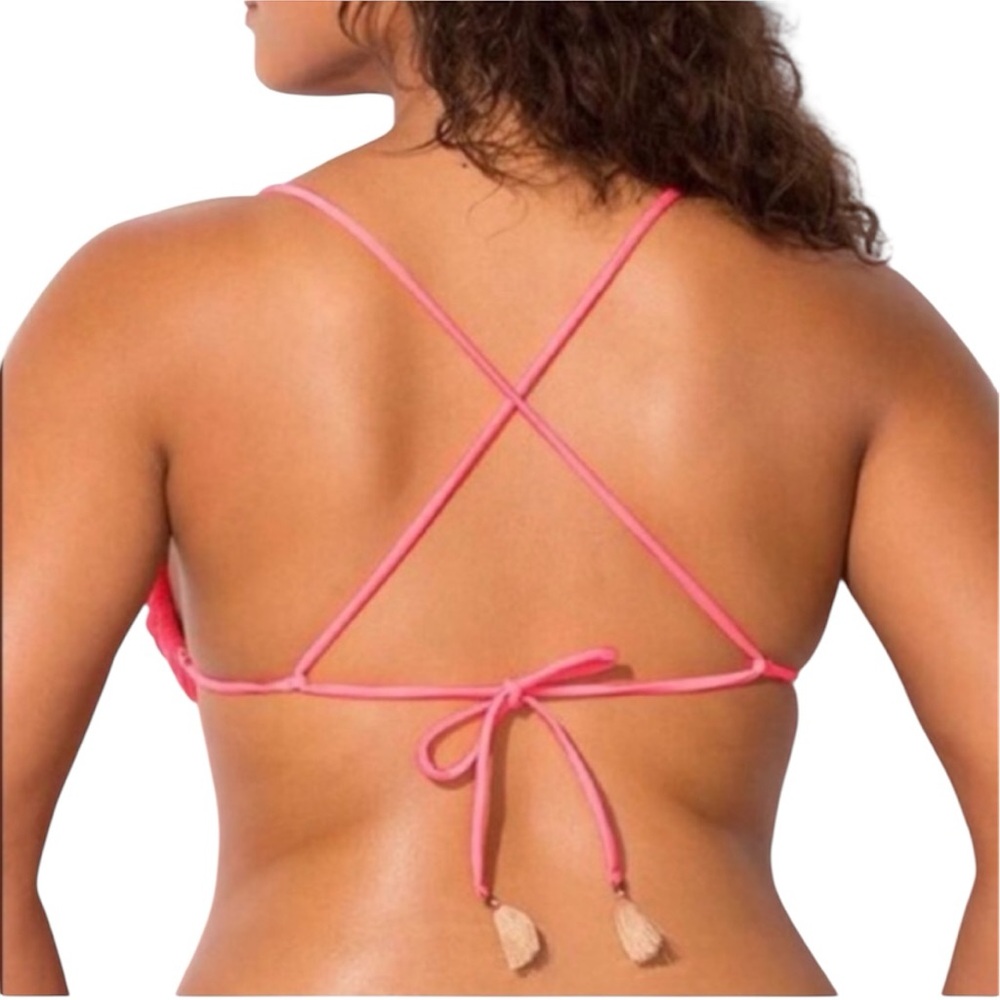 Swimsuits for All Ashley Graham | Pink Sahara Side Tie Pink Bikini | 16-18 - Picture 3 of 9